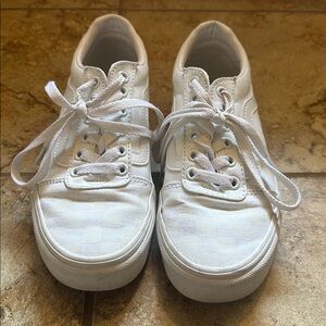 Vans checkered white shoes size 6